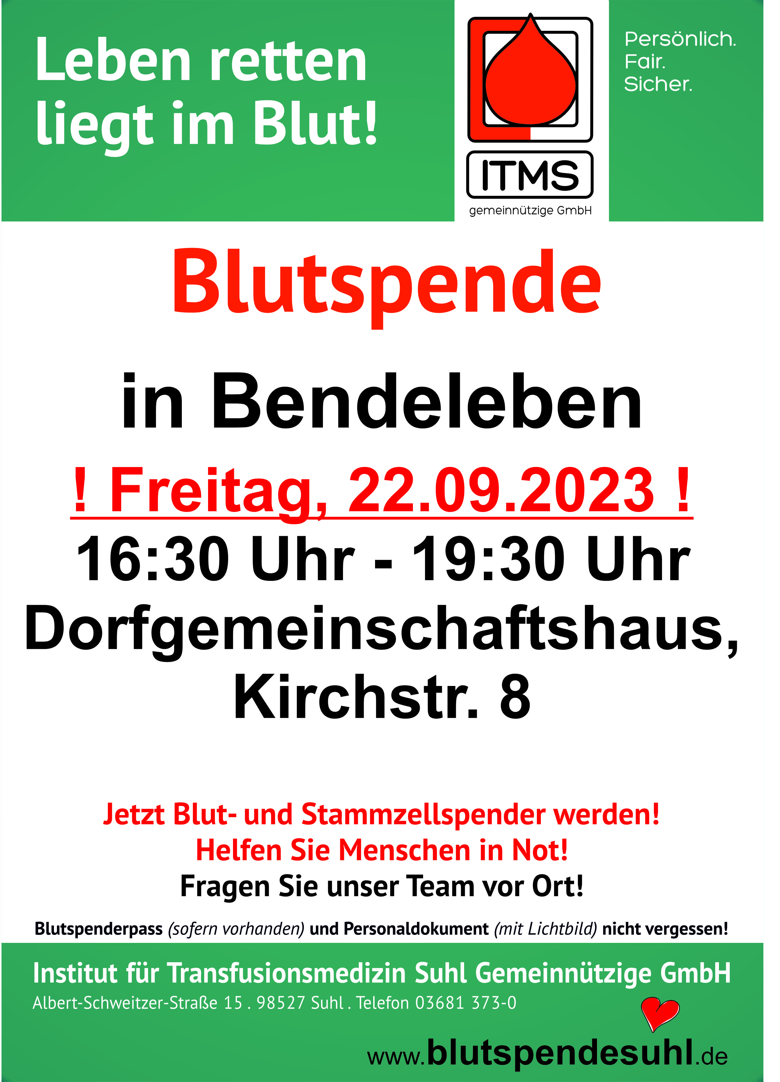 Blutspende Bendeleben
