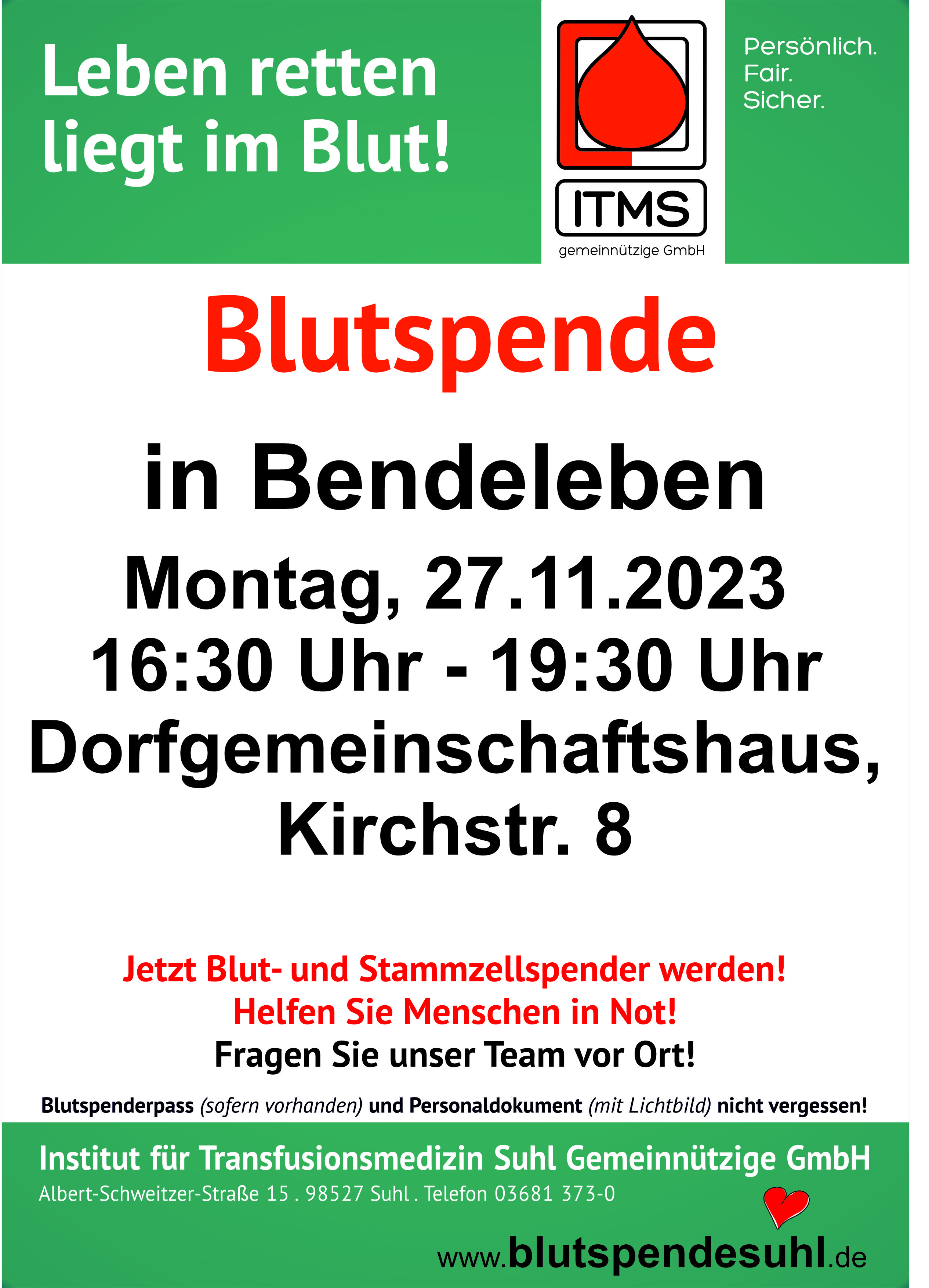 Blutspende Bendeleben